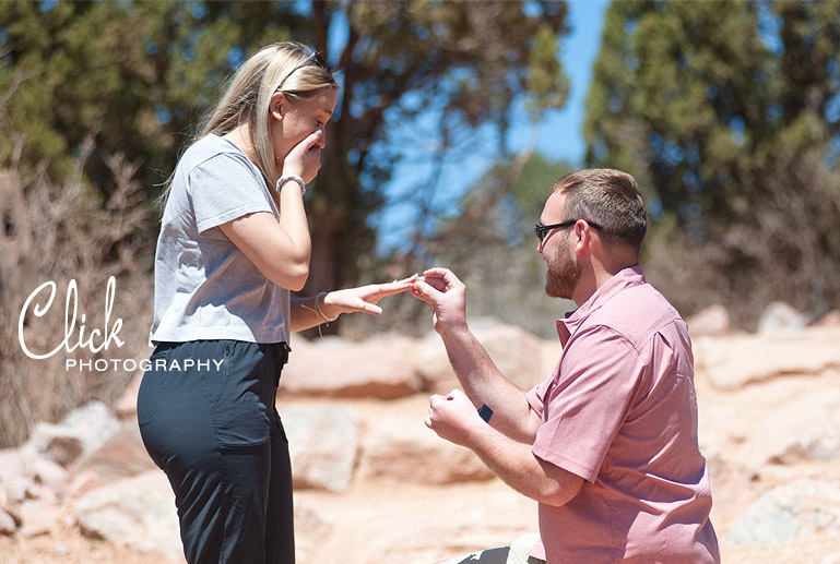 engagement proposal photography Garden of the Gods Colorado Springs