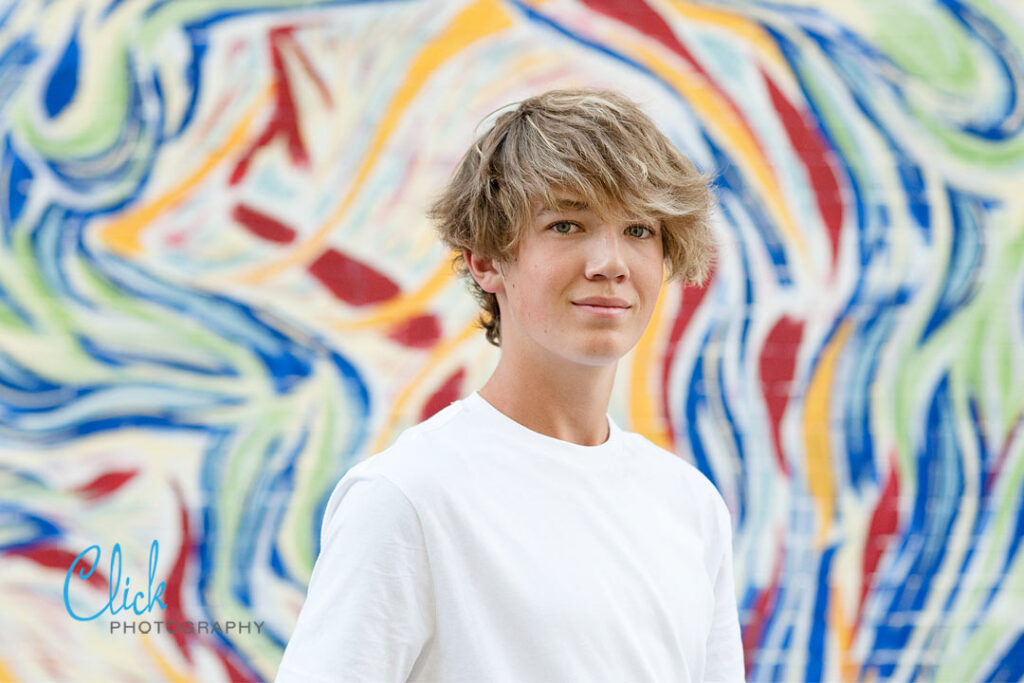 casual senior portraits in downtown Colorado Springs